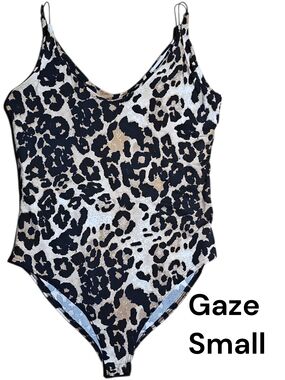 gaze Leopard Print Bodysuit in Black, Cream, Tan